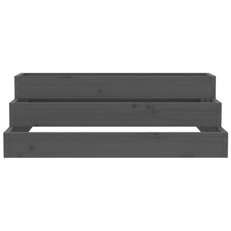 Vidaxl plantenbak 80x80x27 cm massief grenenhout grijs