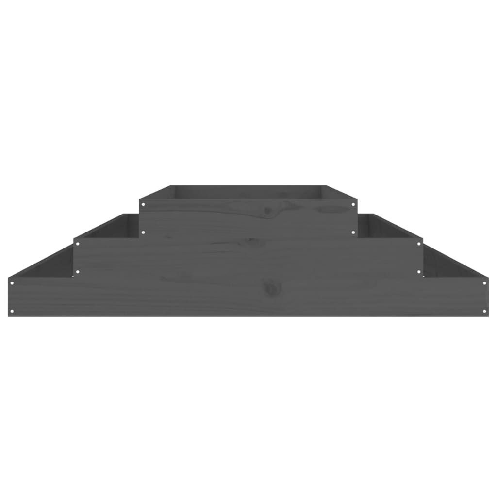Vidaxl plantenbak 110x110x27 cm massief grenenhout grijs