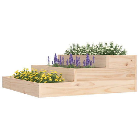 Vidaxl plantenbak 78x78x27 cm massief grenenhout