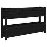 VidaXL Plantenbak 112x25x66 cm massief grenenhout zwart
