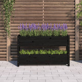 VidaXL Plantenbak 112x25x66 cm massief grenenhout zwart
