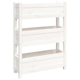 Vidaxl plantenbak 77x25x104,5 cm massief grenenhout wit