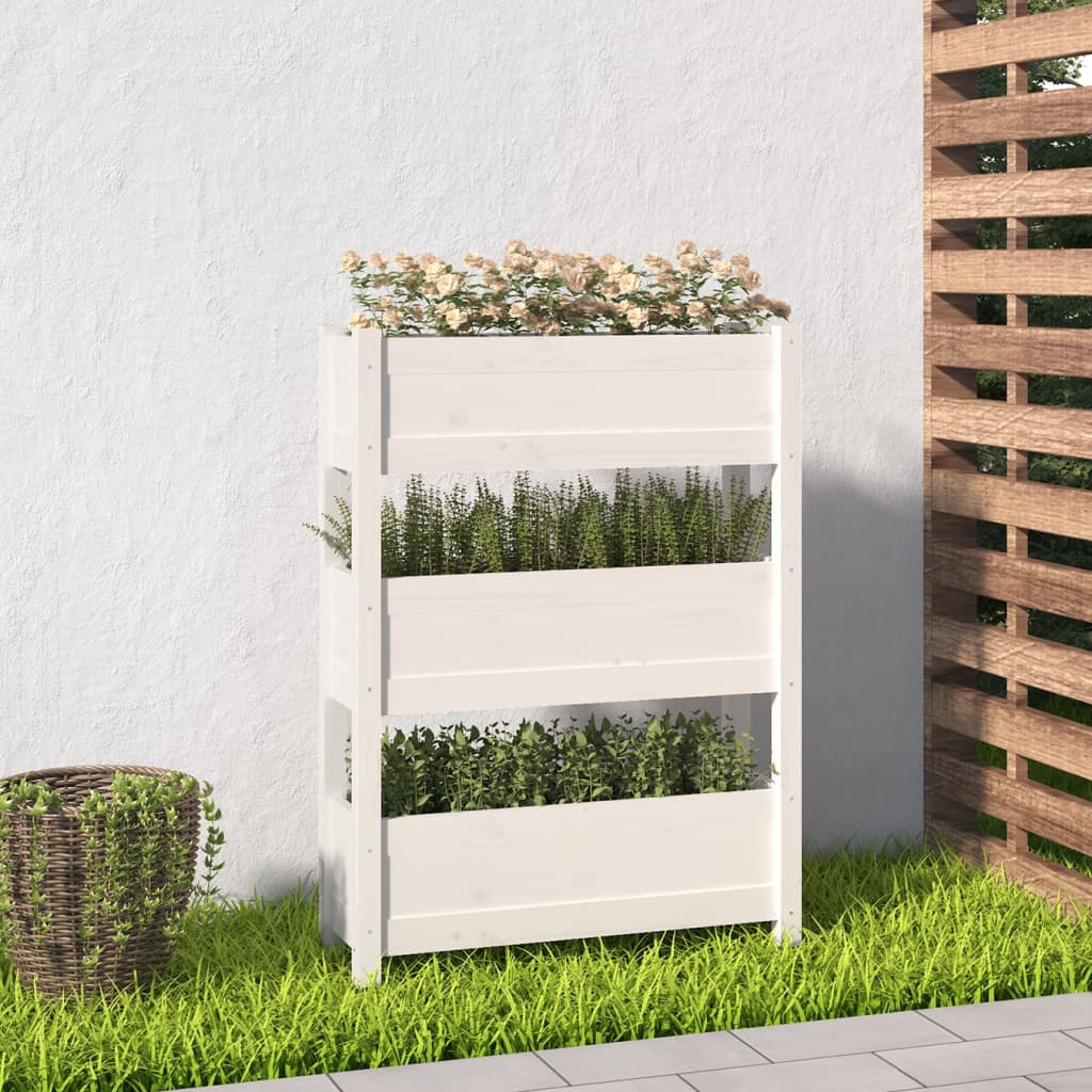 Vidaxl Planning Box 77x25x104,5 cm Solid Pine White