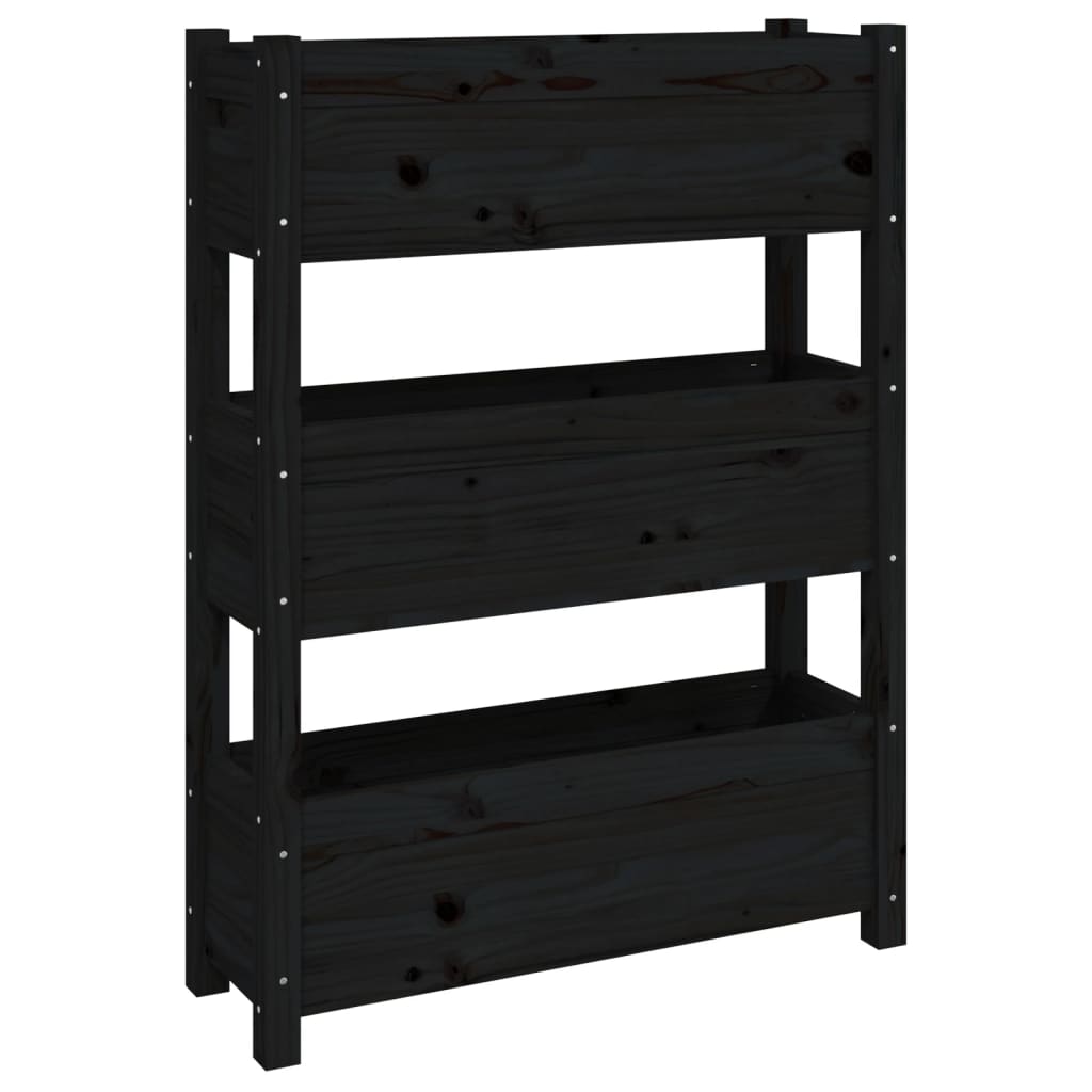 Vidaxl Planning Box 77x25x104.5 cm Pine solide noir