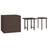 Vidaxl bijzettafels 3 st poly rattan bruin
