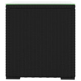 Vidaxl bijzettafel 40x37x40,5 cm poly rattan en gehard glas zwart