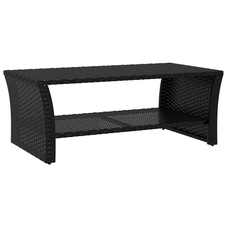 Vidaxl salontafel 100x50x40 cm poly rattan zwart