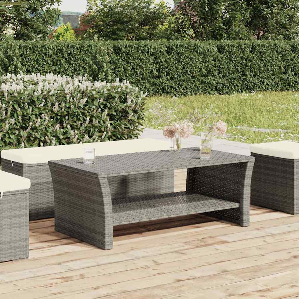 Vidaxl salontafel 100x50x40 cm poly rattan grijs