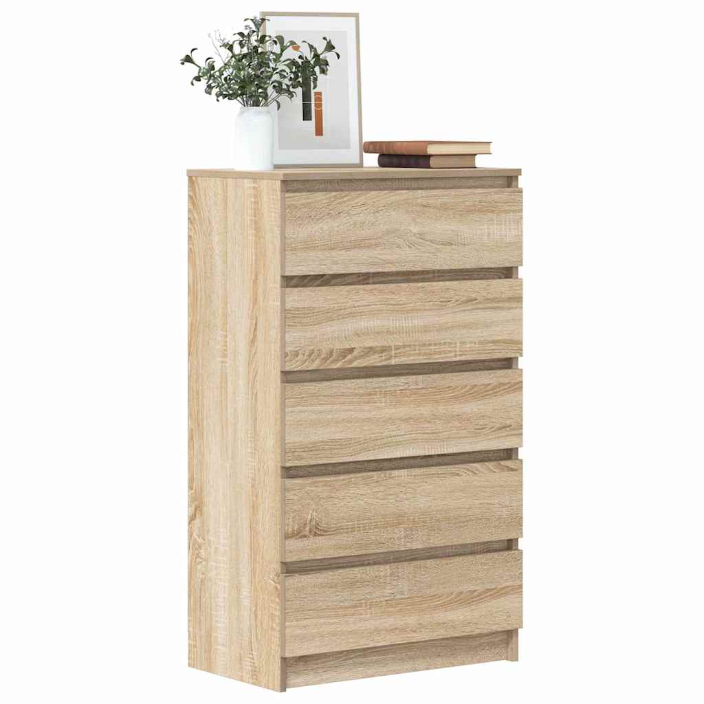 Vidaxl ladekast 60x36x103 cm bewerkt hout sonoma eikenkleurig