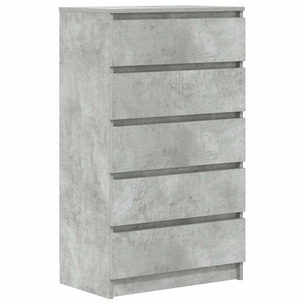 Vidaxl ladekast 60x36x103 cm bewerkt hout betongrijs