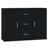 Vidaxl dressoir 91x29,5x65 cm bewerkt hout zwart