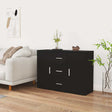 Vidaxl dressoir 91x29,5x65 cm bewerkt hout zwart