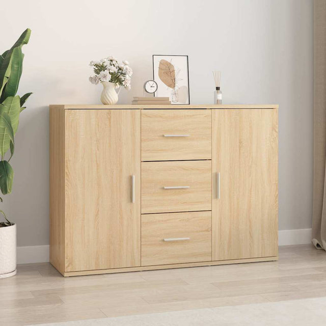 Vidaxl dressoir 91x29,5x65 cm bewerkt hout sonoma eikenkleurig