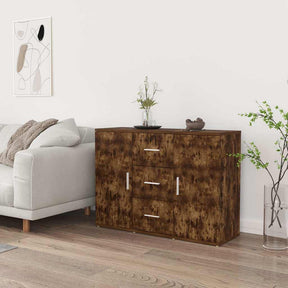Vidaxl dressoir 91x29,5x65 cm bewerkt hout gerookt eikenkleurig