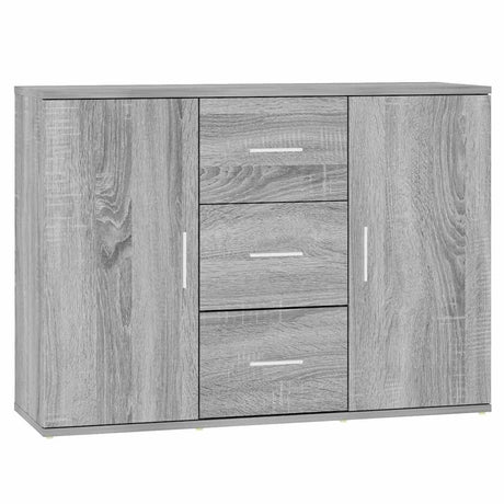 Vidaxl dressoir 91x29,5x65 cm bewerkt hout grijs sonoma eikenkleurig