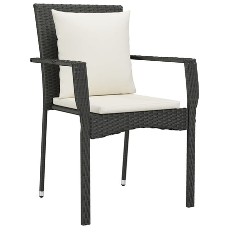 Vidaxl tuinstoelen 2 st met kussens poly rattan zwart