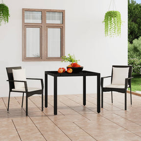 Vidaxl tuinstoelen 2 st met kussens poly rattan zwart
