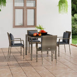Vidaxl tuinstoelen 4 st met kussens poly rattan grijs