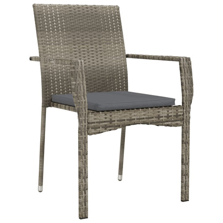 Vidaxl tuinstoelen 2 st met kussens poly rattan grijs