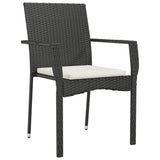 Vidaxl tuinstoelen 4 st met kussens poly rattan zwart