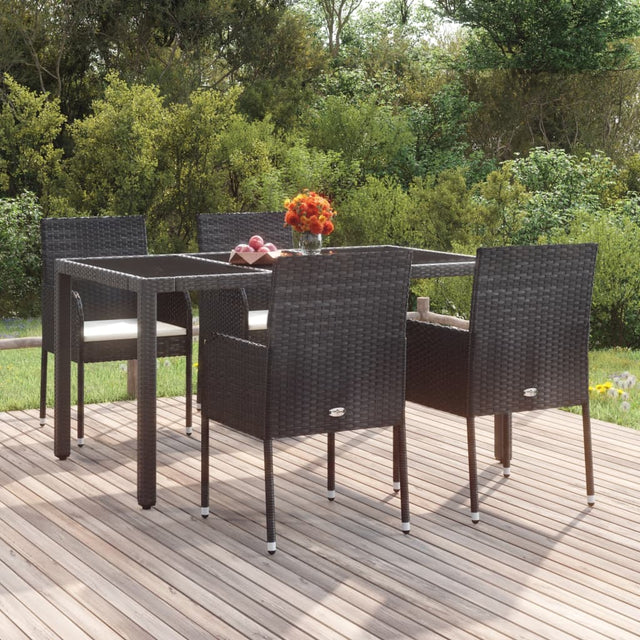 Vidaxl tuinstoelen 4 st met kussens poly rattan zwart