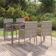 Vidaxl tuinstoelen 4 st met kussens poly rattan grijs