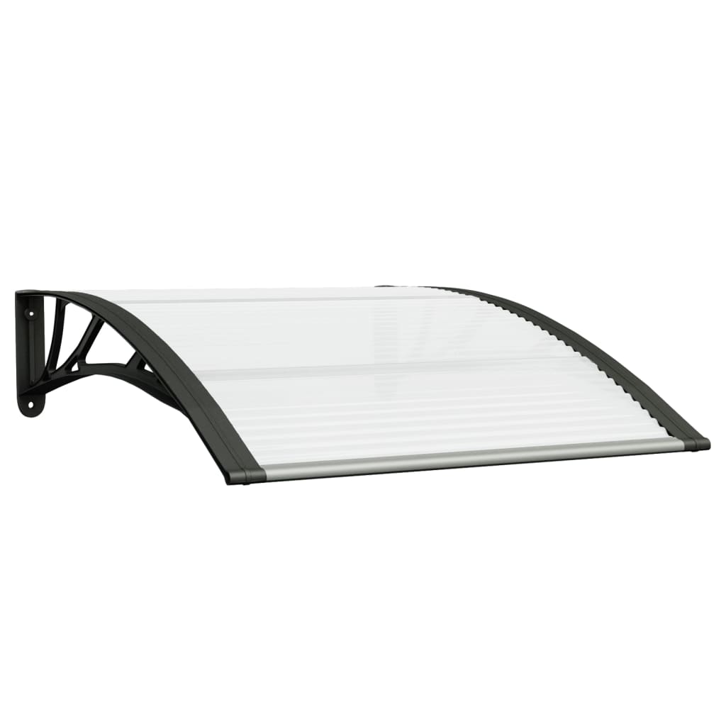 Vidaxl door canopy 100x75 cm polycarbonate black and transparent