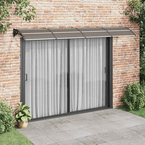 Vidaxl deurluifel 350x75 cm polycarbonaat zwart en transparant