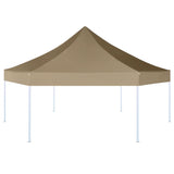 Vidaxl PartyTent Składany sześciokątny 3,6x3.1 M Taupe 220 g m²