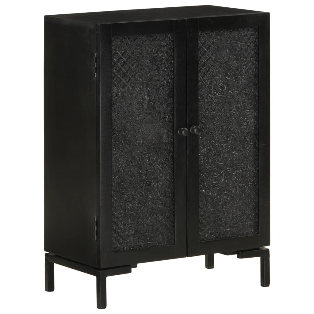 Vidaxl dressoir 55x30x77 cm massief mangohout en ijzer zwart