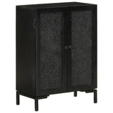Vidaxl dressoir 55x30x77 cm massief mangohout en ijzer zwart