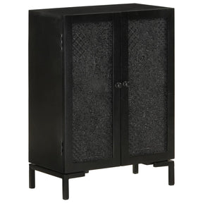 Vidaxl dressoir 55x30x77 cm massief mangohout en ijzer zwart