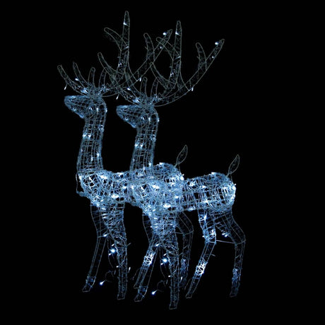 VidaXL Kerstversieringen rendier 2 st 120 cm acryl koudwit