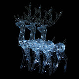 VidaXL Kerstversieringen rendier 3 st 120 cm acryl koudwit