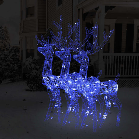 Vidaxl kerstversieringen rendier 3 st 128 cm acryl blauw