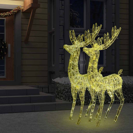 Vidaxl kerstdecoratie rendier xxl 2 st 250 led's warmwit 180 cm acryl