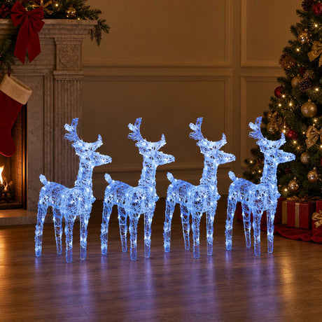 Vidaxl kerstrendieren 4 st 160 led's acryl blauw