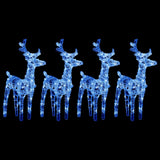 Vidaxl kerstrendieren 4 st 160 led's acryl blauw