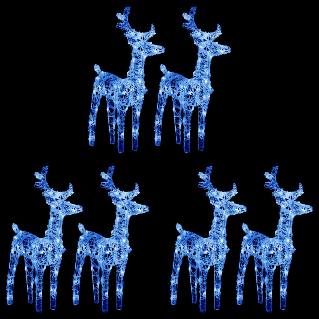 VidaXL Kerstrendieren 6 st 240 LED's acryl blauw