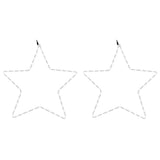 Vidaxl kerstfiguren sterren met 48 led's 2 st 56 cm warmwit