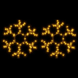 Vidaxl kerstfiguur sneeuwvlok met led's 2 st 38x37 cm warmwit