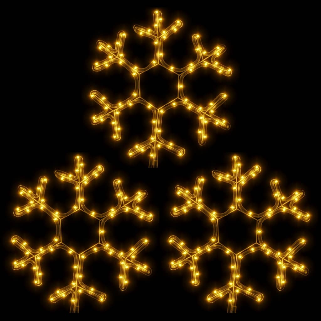 Vidaxl kerstfiguur sneeuwvlok met led's 3 st 38x37 cm warmwit
