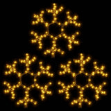 Vidaxl kerstfiguur sneeuwvlok met led's 3 st 38x37 cm warmwit