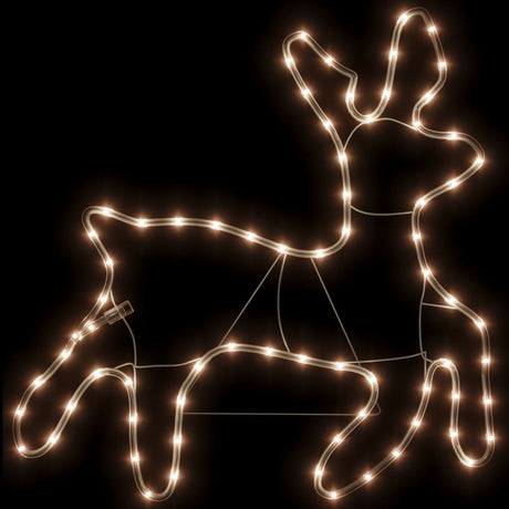 Vidaxl kerstfiguur rendier met led's 2 st 57x55x4,5 cm warmwit