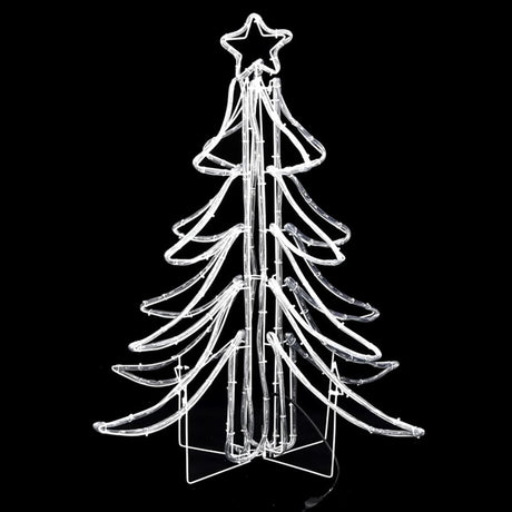 Vidaxl kerstfiguur boom 2 st inklapbaar met led's 87x87x93 cm warmwit