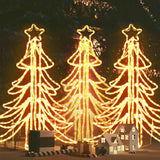 VidaXL Kerstfiguur boom 3 st inklapbaar met LED's 87x87x93 cm warmwit