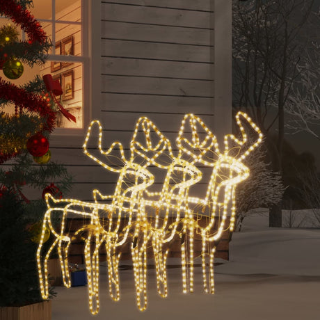 Vidaxl kerstfiguur rendier met bewegende kop 3 st warmwit