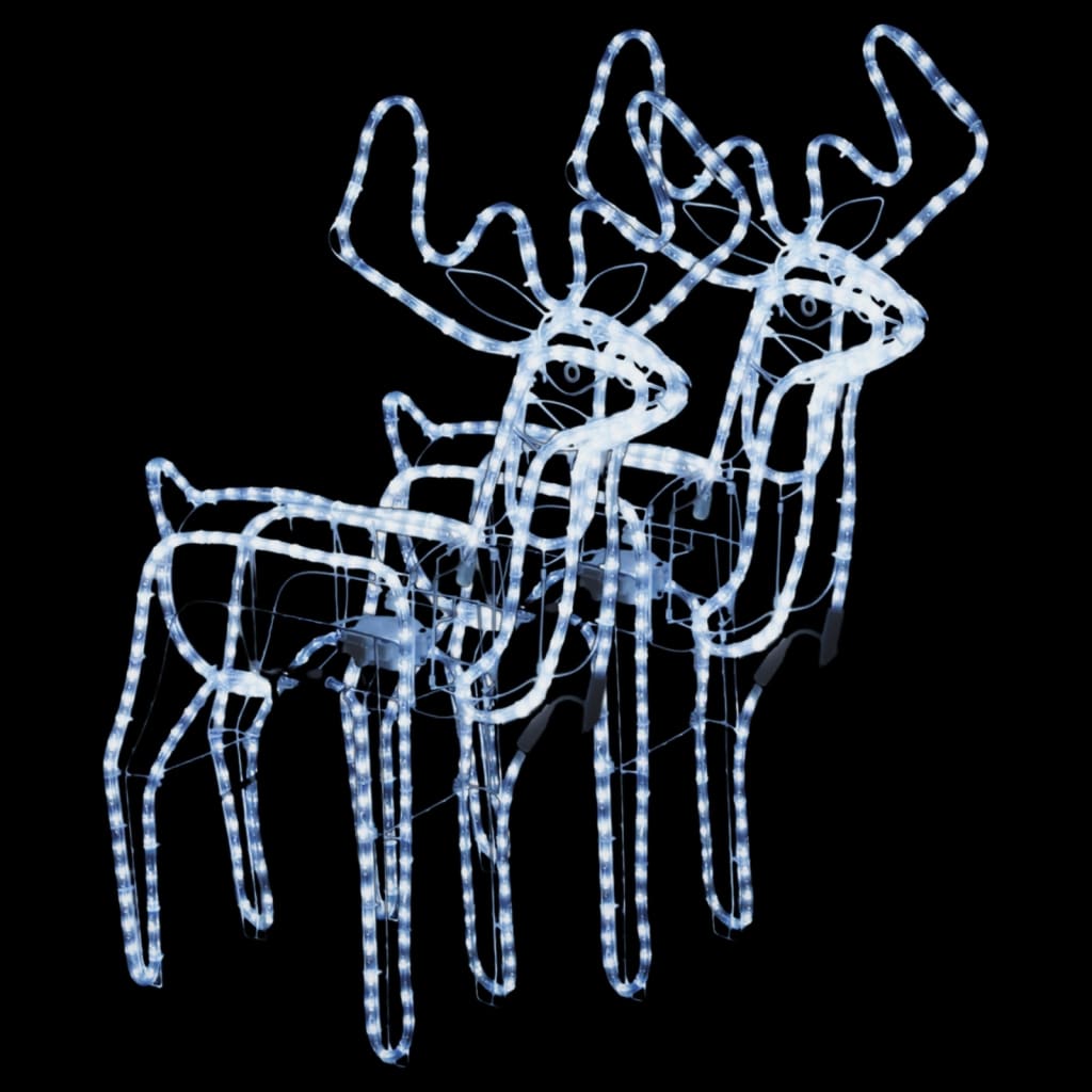 Vidaxl Christmas Figure Reindeer con testa in movimento 2 pezzi 76x42x87 cm freddo bianco