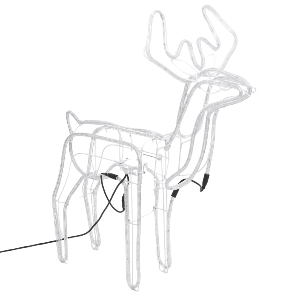 Vidaxl Christmas Figure Rendeer avec tête mobile 2 PCS 76x42x87 cm Blanc froid