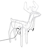 Vidaxl Chrëschtdagsfigur Reindeer mat bewegende Kapp 2 PC 76x42x87 cm kale wäiss